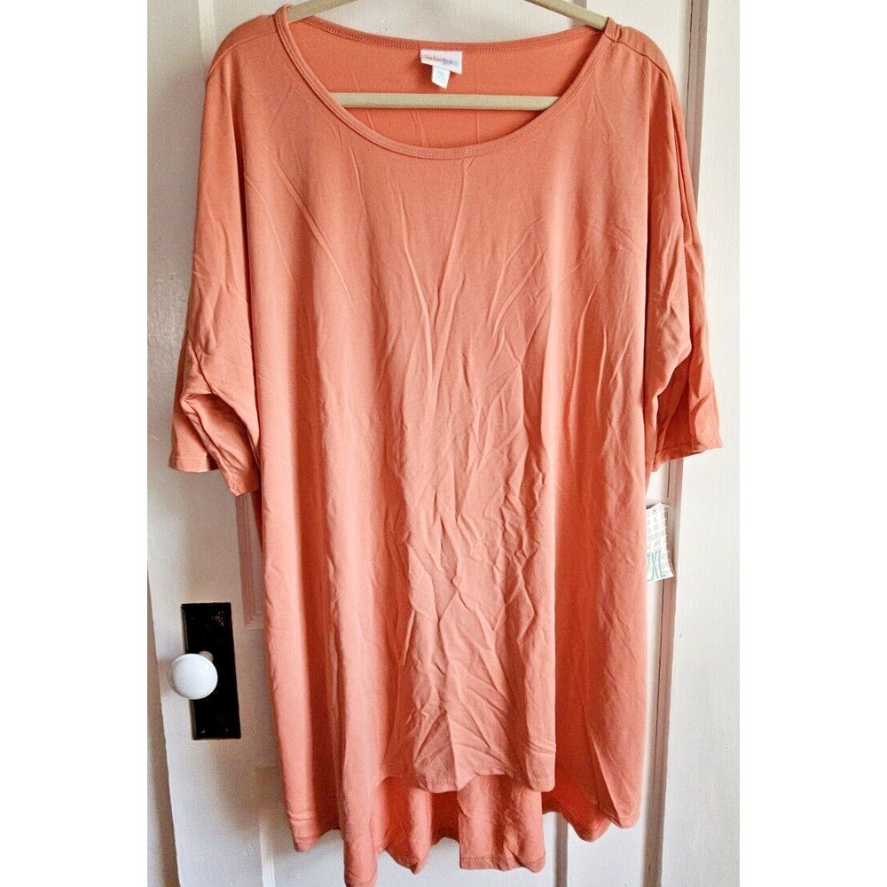 NWT LULAROE Irma women 2XL orange Modal blend short sleeve high low tunic top